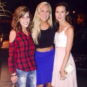 Long sleeve plaid cold shoulder top